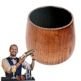 Bourbon-Trinkglas aus Holz, Verkohltes hölzernes Bourbon Trinkglas, handgemachte Trinkgefäß Bourbon Geschenke für Männer Old Fashioned Whiskeys Glas fertiges altmodisches Glas aus Holz, 1pcs