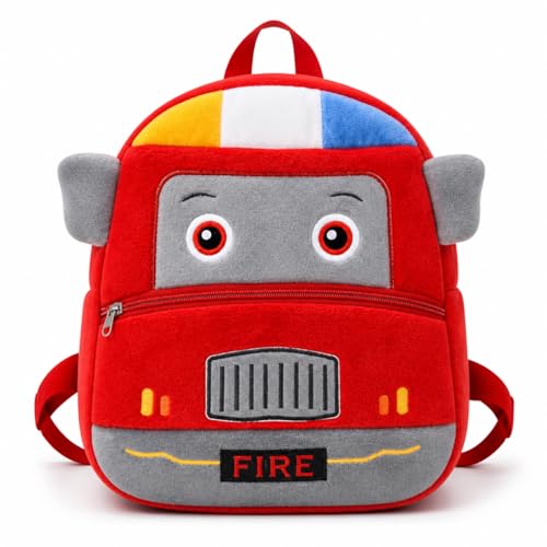 Image of Cartoon Plush Kids School Bag 2-6 Years | Soft Toy Backpack for Boys & Girls | Toddler Nursery Preschool Bag | Lightweight Adjustable Straps