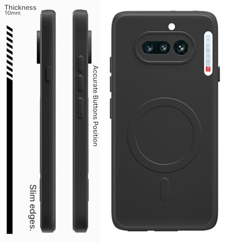 Image of Pikkme Back Cover for Nothing Phone 4a 5G Soft Matte Silicone Mag-Safe Design (Mag-Safe Not Support) Camera Protection | Slim Fit Bumper Cover (Black)