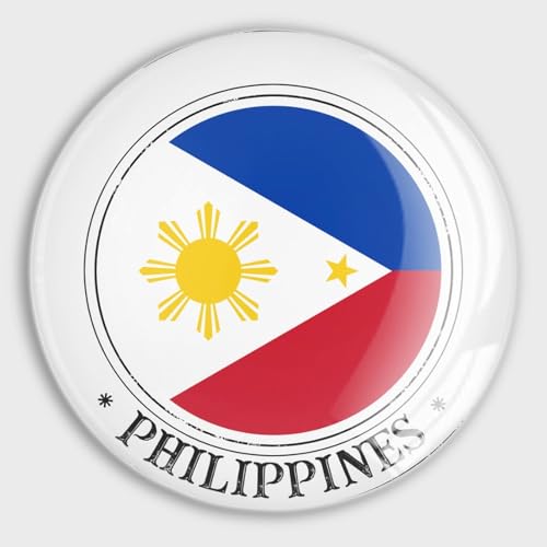 Imanes decorativos de banderas nacionales para nevera, banderas de Filipinas, imanes redondos de cristal para pizarra blanca, imanes de nevera para cartelera, oficina, pizarra, cocina, hogar