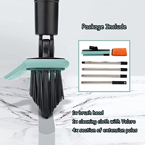 Homilifibra 2 In 1 Swivel Grout Brush With 57.8" Long Handle,120°Rotatable Floor Scrub Brush,Shower Grout Scrubber For Tile Floors Kitchen Bathroom,V-Shaped Corner Brush For Hard To Reach Areas #TOP1