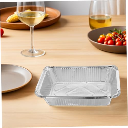 Bandejas de Aluminio de 1000ml con Tapa Recipientes Desechables para Comidas para Llevar x25 8