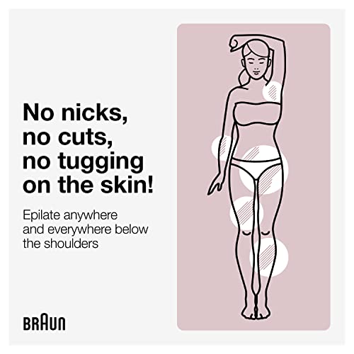 Braun Epilator Silk-Épil 9 9-720, Hair Removal For Women, Wet & Dry, Womens Shaver & Trimmer, Cordless, Rechargeable #TOP7
