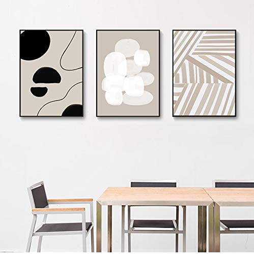 Mur d'art sans cadre pour habiller un grand mur : 3 toiles modernes 40x60cm