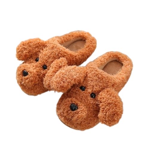 UKKO Zapatillas De Dibujos Animados Zapatos De Mujer Zapatos De Invierno Calientes Calientes Suaves Zapatos De Peluche para Hombres Zapatillas para El Hogar Dormitorio Interior Resbalón-A-1,38-39