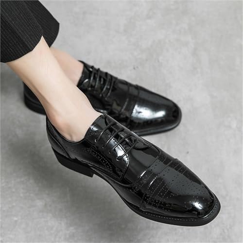 Men's Lace up Brogue Dress Shoes Genuine Leather Large Size British Style Business Casual Formal Office Work Wedding Footwear3
