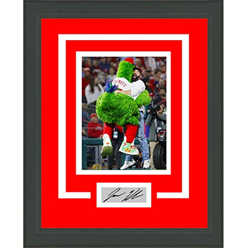 Framed Jason Kelce Phillie Phanatic Facsimile Laser Engraved Signature Auto Philadelphia Phillies 14x17 Baseball Photo