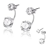 Fashionable Bridal AAA CZ Double Pear Shaped Stud Earrings Cubic Zirconia Front Back Ear Jacket Stud Earrings for Women