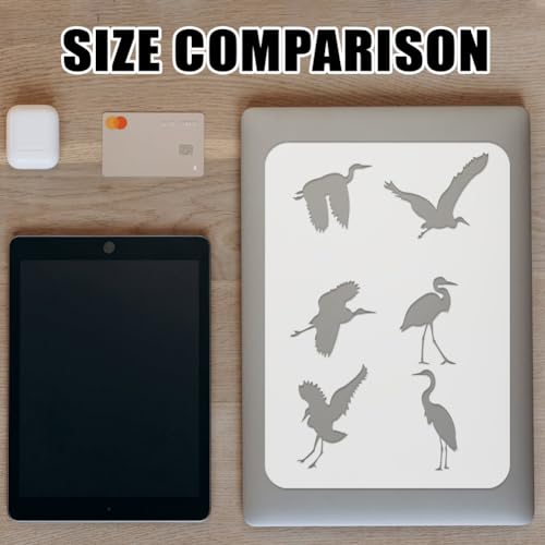 FINGERINSPIRE Heron Bird Painting Stencil 21x29.7cm Large Flying Birds Stencil for Painting Standing Birds Drawing Template Reusable Heron Birds Stencil Animal Theme Template for DIY Crafts - Image 3