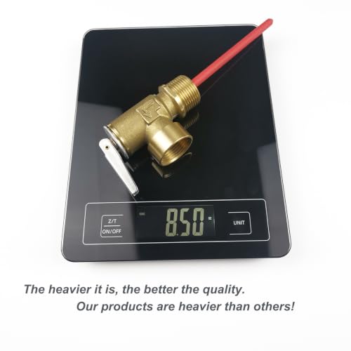 Image of RV Hot Water Heater Relief Valve, 210F 150 psi Temperature and Pressure Relief Valve for Boiler, Water Tank, Max 200,000 BTU /h, All Brass Body with Extended Probe, 3 /4 inch NPT Thread Connection