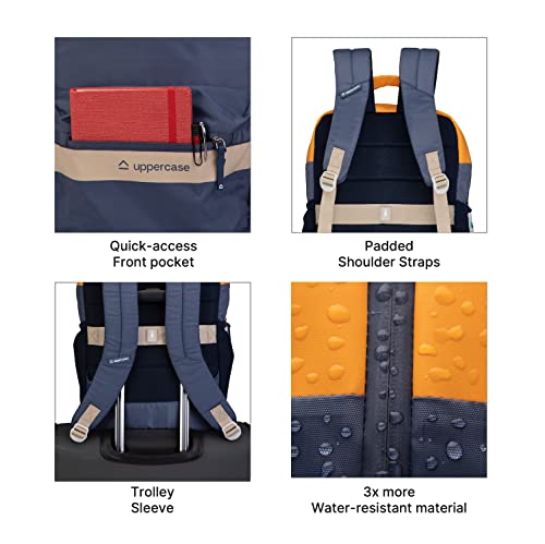 uppercase Medium 17 Ltrs Vegan Leather (upto 14 inch) Laptop Backpack 2300EBP1 3x more water resistant sustainable bags with rain proof zippers for... - Image 5