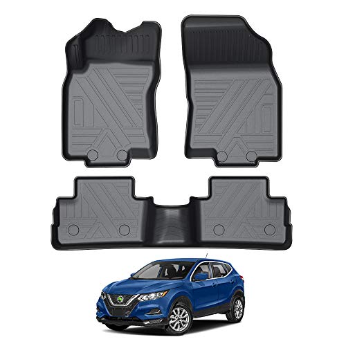 KUST Floor Mats for 2017-2025 Nissan Rogue Sport Accessories All Weather Floor Mat Liners 1st & 2nd Row Carpet Mats Black (Not for Nissan Rogue and Select Model)