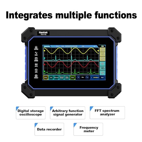 Image of Hantek TO1112 Touch Screen Tablet Oscilloscope, 2 Channel Handheld Digital Oscilloscope, 110MHz