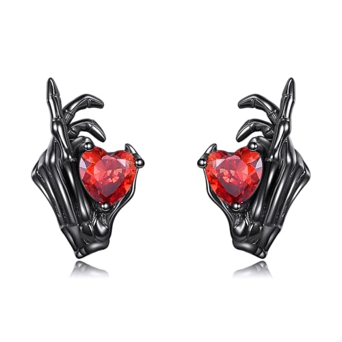 Boucles d'oreilles main de squelette en argent 925 massif et durable