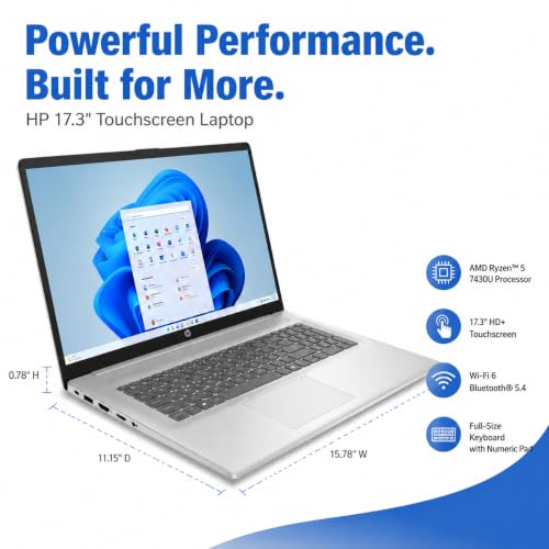 Image of HP 17.3 inch Touchscreen Business Laptop, 64GB RAM, 2TB SSD,AMD Ryzen 5 7430U
