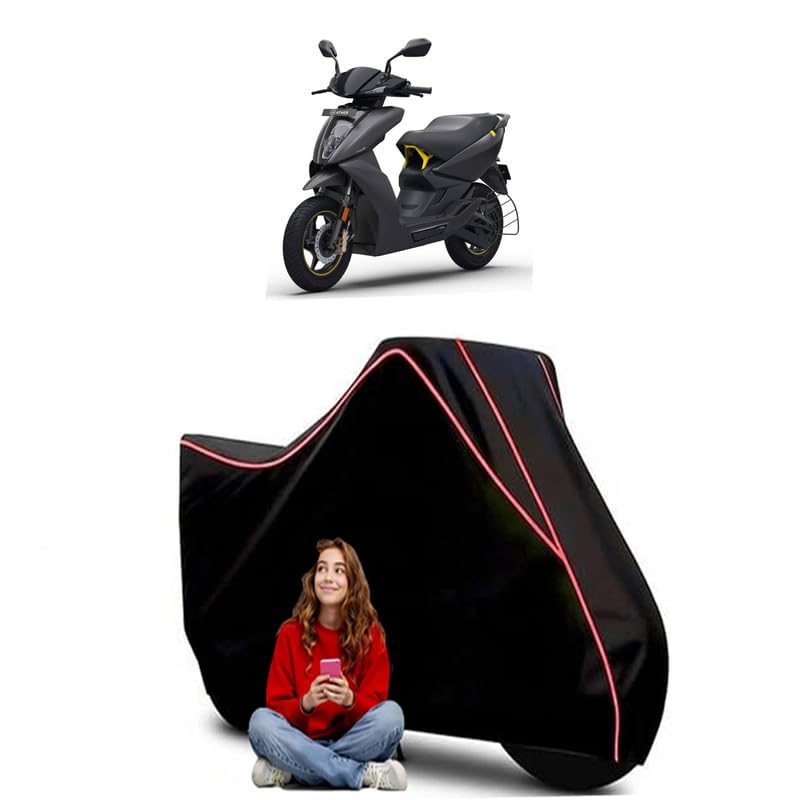 Image of 450X Gen 3 Scooty Bike Cover Water Resistant Outdoor Use Universal Fit Scooters Motorcycles Heavy Duty UV Protection Dust Rain Scratch Resistant Elastic Bottom Black Blue Piping