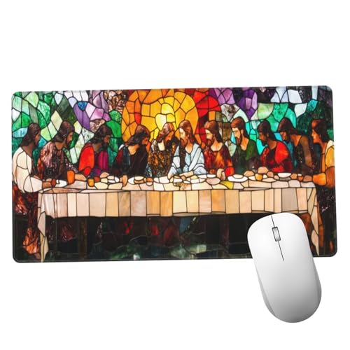 Color Alfombrilla Ratón 1400x600x3mm Alfombrilla Raton XXL con Base de Goma Antideslizante, Lavable, Accesorios Gaming Última Cena, Ordenador Gamer Regalos, Mouse Pad Gaming Mejora La Velocida Y1208