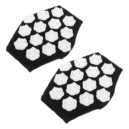 NOLITOY Guantes Masajeadores de Acupresión para Espalda y Manos, 2 Unidades, Color Negro Diseño de Flor Puntiaguda, Guantes No Eléctricos para Masaje Profundo y Alivio Muscular en
