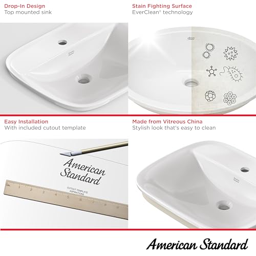American Standard 1721001.020 Aspirations Drop-In Bathroom Sink, White by American Standard - Image 3