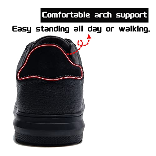 Arcbrothers Mens Business Casual Shoe Leather Shoe For Men Oxford Shoe Mens Casual Dress Shoe For Easy Walking Black Casual Shoe #TOP2