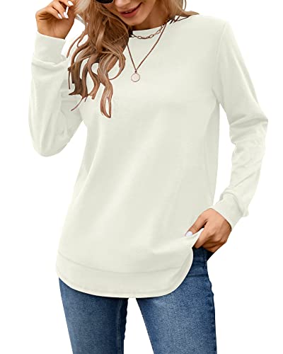 Image of MOLERANI Sweatshirts for Women Casual Long Sleeve Crewneck Shirt Tunic Tops | Pullovers, Soft Lightweight Warm Fabric, Loose Fit, Fall Winter Trendy Clothes, Daily Wear, Workout, Outdoor Outfits
