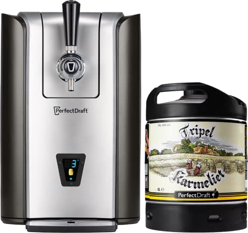 PerfectDraft Pro – Pack Tireuse À Bière + 1 Fût Tripel Karmeliet 6L – Machine Pression À Domicile – Refroidissement À 3°C – 30 Jours Fraîcheur – Écran...