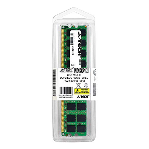 A-Tech 8Gb Ram Replacement For Crucial Ct102472Ab667 | Ddr2 667Mhz Pc2-5300 2Rx4 1.8V Ecc Rdimm Registered 240-Pin Dimm Memory Module #TOP1