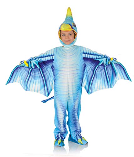 Underwraps Kids Childrens Pterodactyl Dinosaur Printed Jumpsuit Costume Childrens Costume Yellow Medium