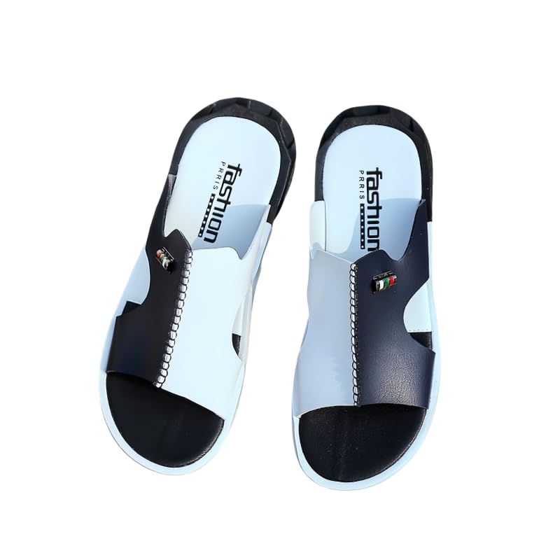 Men's Summer Slip-On Slippers - Faux Upper, Comfortable Insole for Casual Outdoor Wear