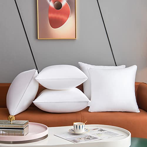 Ineff Throw Pillow Inserts, Set Of 6 Lightweight Down Alternative Polyester Pillow, Couch Cushion, Sham Stuffer, Machine Washable. (White, 16X16) #TOP1