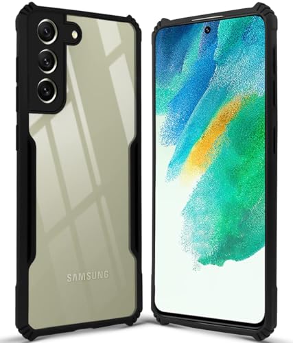Image of Jkobi Back Case Cover for Samsung Galaxy S21 FE 5G (Shockproof with Polycarbonate Clear Panel | Professional Black)