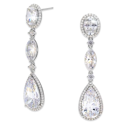 Nadri Teardrop Earrings For Women - Oval Dangle Earrings for Women, Hypoallergenic Earrings For Women, Exquisite Cubic Zirconia Womens Jewelry
