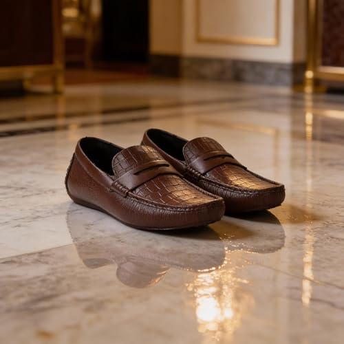 Image of AJANTA Men's Slip-on PVC Loafer | Water Proof & Rain Shoes | Anti Skid Outsole for Firm Grip | Lightweight & Comfortable Formal Moccasins for Office & Party