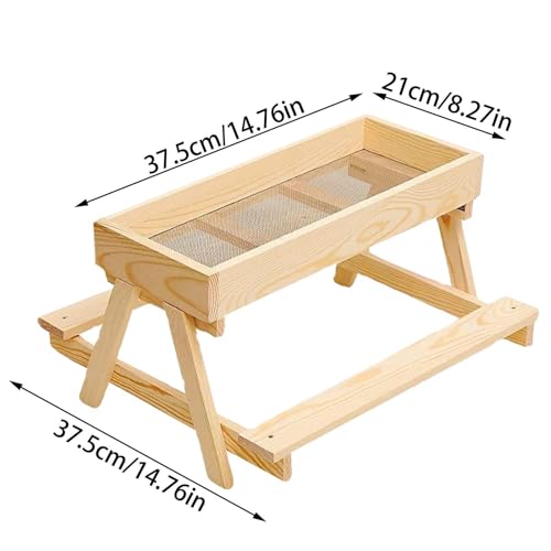 Table à Poules en bois pour éviter le gaspillage des graines de canards