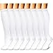 Compression Socks (7 Pairs), 15-20 mmhg is BEST Graduated Athletic & Medical for Men & Women, Running, Travel, Nurses, Pregnant - Boost Performance, Blood Circulation & Recovery (Small/Medium, White)
