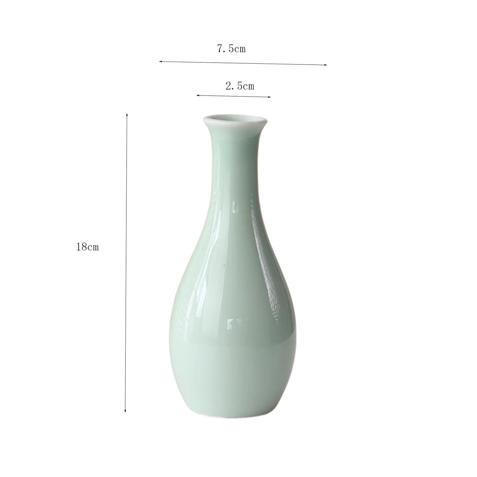 Casa Vaso in ceramica a collo stretto in stile cinese alto 18 cm