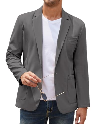 Blazer décontracté en lin homme veste costume un bouton coupe droite