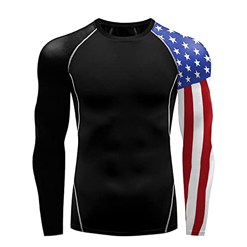 Men's Rash Guard Shirts Sun Protection UPF 50+ Long Sleeve BJJ Jiu Jitsu Fitness Running Fishing Swim T-Shirt2