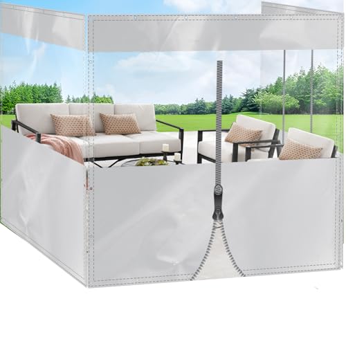 Lona impermeable resistente al agua para exteriores con cremallera, resistente al viento, 2,3 m x 1,6 m, cubierta de lluvia de 400 g/m², para pérgola y porche, resistente a la intemperie