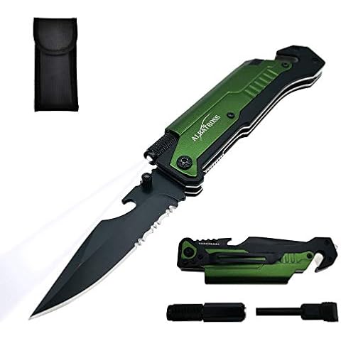 ALBATROSS 6 in 1 Survival Camping Tactical Folding Pocket Knife Cover