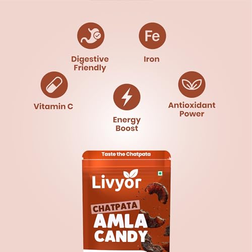 Image of Livyor Dried Chatpata Amla Candy for eating 200g | Dried and Spicy | Indian Dry Gooseberry Avla | Mouth freshner | No preservatives | | Amla Candy Chatpata | Pack of 1