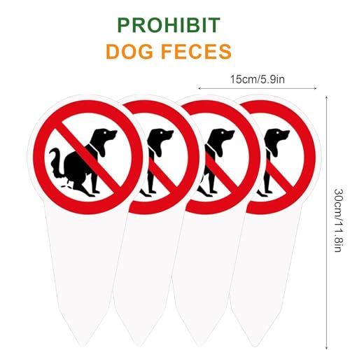 4 Stück Schild Hunde Kacken Verboten, 30 * 15 cm Kein Hundeklo Schild, Hier Ist Kein Hundeklo, aus PVC 3 mm Beidseitig Bedruckt Wetterfest UV-Schutz, für Außenbereich, Innenhöfen und Parks