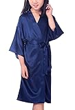 Admireme Kids' Satin Kimono Robe Bathrobe Silk Nightgown for Spa Party Wedding Birthday