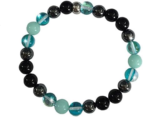 Edgy Soul Azure Aura, Larimar, Hematite & Obsidian Bracelet