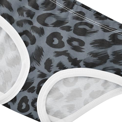 Cotton Toddler Underwear Floral Black Gray Leopard Print Black Girl Panties Cute Fun Print Briefs Undies Kids 2t4