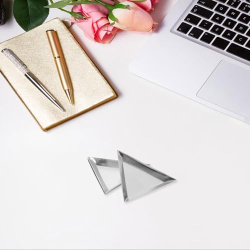Bandeja triangular de acero inoxidable duradera para joyería y alta costura 7
