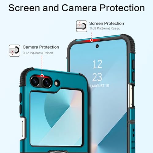 Image of BENTOBEN for Samsung Galaxy Z Flip 6 5G Case with Ring, Heavy Duty 2 in 1 Full Body Rugged Galaxy Z Flip6 Case Girls Women Boy Men Shockproof Protection Cover for Samsung Z Flip 6 6.7 inch,Deep Blue