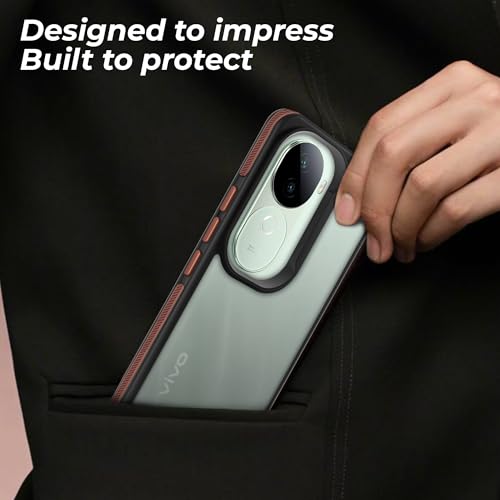 Image of A rtistque Frosted Ultra Matte Back Cover Case for Vivo V40e 5G / iQOO Z9s 5G |Smooth Sides with Grip |Raised Camera Edges- Brown - Polycarbonate;Thermoplastic Polyurethane