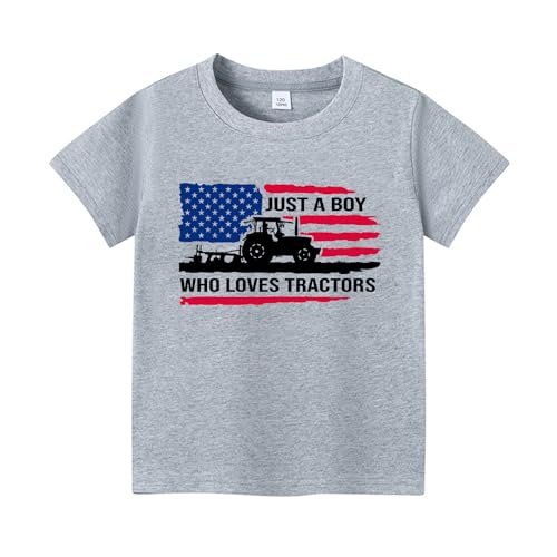 Image of Kids Boys 4th of July Shirts Toddler American Flag T-Shirt Girls Patriotic Short Sleeve Tees Cotton Top Clothes 1-7T