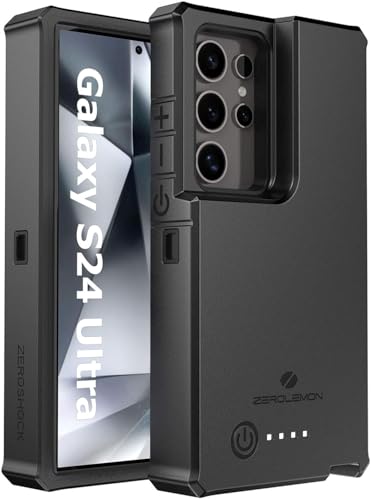 ZEROLEMON Battery Case for iPhone 16 Pro Max, 10000mAh Capacity, 18W Fast Charging Power with Full Edge Protection Extended RuggedJuicer Battery Charger Case for iPhone 16 Pro Max - Black
